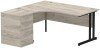 Dynamic Impulse Corner Desk with Cantilever Leg and 600mm Fixed Pedestal - 1800 x 1200mm - Grey oak