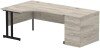Dynamic Impulse Corner Desk with Cantilever Legs and 800mm Desk High Pedestal - 1600 x 1200mm - Grey oak