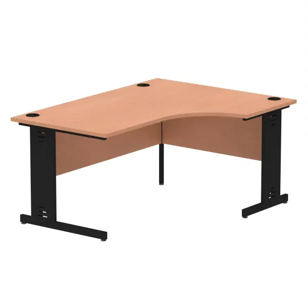 Dynamic Impulse Corner Desk with Cable Managed Legs - 1600mm x 1200mm - Beech