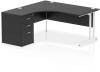 Dynamic Impulse Corner Desk with Cantilever Leg and 600mm Desk High Pedestal - 1600 x 1200mm