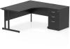 Dynamic Impulse Corner Desk with Cantilever Leg and 600mm Desk High Pedestal - 1600 x 1200mm