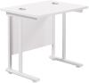 TC Twin Upright Rectangular Desk with Twin Cantilever Legs - 800mm x 600mm - White