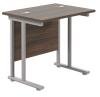 TC Twin Upright Rectangular Desk with Twin Cantilever Legs - 800mm x 600mm - Dark Walnut (8-10 Week lead time)