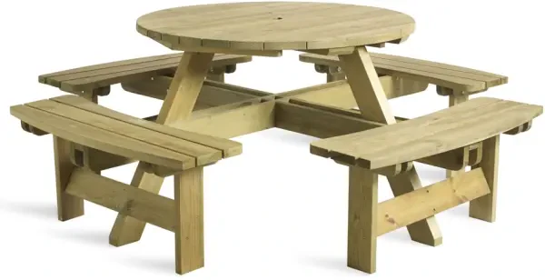 Zap King Round Picnic Table - 8 Seater