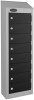 Probe Low Eight Door Single Steel Wallet Locker with Sloping Top - 1000/920 x 250 x 180mm - Black (RAL 9004)