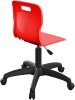 Titan Swivel Junior Chair with Black Base - (6-11 Years) 355-420mm Seat Height - Red