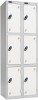 Probe Three Door Nest of 2 Steel Lockers - 1780 x 610 x 305mm - White (RAL 9016)