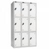 Probe Low Three Door Nest of Three Steel Lockers - 1210 x 305 x 460mm - White (RAL 9016)