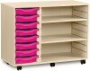 Monarch 8 Shallow Tray Unit with 2 Adjustable Shelves