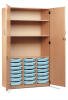 Monarch 21 Shallow Tray Storage Cupboard with Lockable Doors - Light Blue