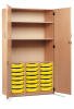 Monarch 21 Shallow Tray Storage Cupboard with Lockable Doors - Yellow