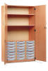 Monarch 21 Shallow Tray Storage Cupboard with Lockable Doors - Translucent