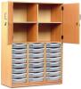 Monarch 24 Shallow Tray Storage Cupboard - Translucent