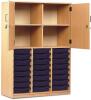 Monarch 24 Shallow Tray Storage Cupboard - Dark Blue