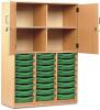 Monarch 24 Shallow Tray Storage Cupboard - Green