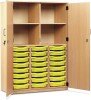 Monarch 24 Shallow Tray Storage Cupboard with Lockable Doors - Lime