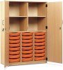 Monarch 24 Shallow Tray Storage Cupboard with Lockable Doors - Tangerine