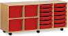 Monarch 12 Shallow and 4 Extra Deep Combi Tray Unit - Red