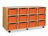 Monarch 24 Shallow / 12 Deep Combination Tray Unit - Tangerine