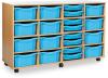 Monarch Classic Tray Storage Unit 8 Shallow and 12 Deep Trays - Cyan