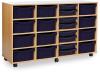 Monarch Classic Tray Storage Unit 8 Shallow and 12 Deep Trays - Dark Blue