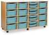 Monarch Classic Tray Storage Unit 8 Shallow and 12 Deep Trays - Metal Blue