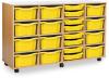 Monarch Classic Tray Storage Unit 8 Shallow and 12 Deep Trays - Yellow