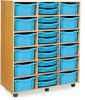 Monarch Classic Tray Storage Unit 24 trays, 12 Shallow and 12 Deep - Cyan