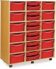 Monarch Classic Tray Storage Unit 24 trays, 12 Shallow and 12 Deep - Red