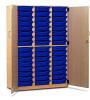 Monarch 48 Shallow Tray Storage Cupboard with Lockable Doors - Dark Blue