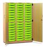 Monarch 48 Shallow Tray Storage Cupboard with Lockable Doors - Lime