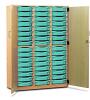 Monarch 48 Shallow Tray Storage Cupboard with Lockable Doors - Metal Blue