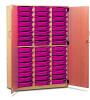 Monarch 48 Shallow Tray Storage Cupboard with Lockable Doors - Pink