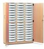 Monarch 48 Shallow Tray Storage Cupboard with Lockable Doors - White