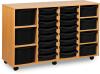 Monarch Classic Tray Storage Unit 16 Shallow 4 Deep and 3 Extra Deep Tray Units Without Doors - Black