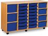 Monarch Classic Tray Storage Unit 16 Shallow 4 Deep and 3 Extra Deep Tray Units Without Doors - Blue