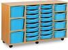 Monarch Classic Tray Storage Unit 16 Shallow 4 Deep and 3 Extra Deep Tray Units Without Doors - Cyan