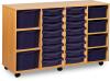 Monarch Classic Tray Storage Unit 16 Shallow 4 Deep and 3 Extra Deep Tray Units Without Doors - Dark Blue