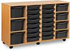 Monarch Classic Tray Storage Unit 16 Shallow 4 Deep and 3 Extra Deep Tray Units Without Doors - Dark Grey