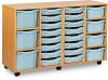 Monarch Classic Tray Storage Unit 16 Shallow 4 Deep and 3 Extra Deep Tray Units Without Doors - Light Blue