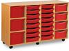 Monarch Classic Tray Storage Unit 16 Shallow 4 Deep and 3 Extra Deep Tray Units Without Doors - Red