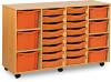 Monarch Classic Tray Storage Unit 16 Shallow 4 Deep and 3 Extra Deep Tray Units Without Doors - Tangerine