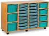 Monarch Classic Tray Storage Unit 16 Shallow 4 Deep and 3 Extra Deep Tray Units Without Doors - Turquoise