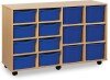Monarch Classic Tray Storage Unit 8 Deep and 6 Extra Deep Tray Units Without Doors - Blue