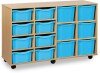 Monarch Classic Tray Storage Unit 8 Deep and 6 Extra Deep Tray Units Without Doors - Cyan