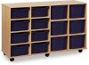 Monarch Classic Tray Storage Unit 8 Deep and 6 Extra Deep Tray Units Without Doors - Dark Blue