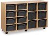 Monarch Classic Tray Storage Unit 8 Deep and 6 Extra Deep Tray Units Without Doors - Dark Grey