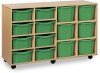 Monarch Classic Tray Storage Unit 8 Deep and 6 Extra Deep Tray Units Without Doors - Green