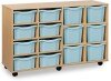 Monarch Classic Tray Storage Unit 8 Deep and 6 Extra Deep Tray Units Without Doors - Light Blue