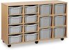 Monarch Classic Tray Storage Unit 8 Deep and 6 Extra Deep Tray Units Without Doors - Light Grey